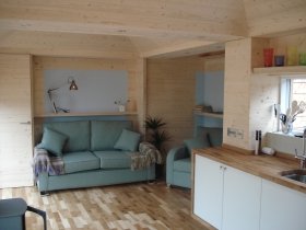 An image showing the interior of Loch Ken Eco Bothies self catering accommodation eco retreats in Ga